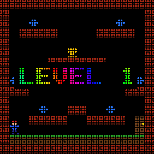 DAVE being played: the little hero walks and jumps between brick platforms
