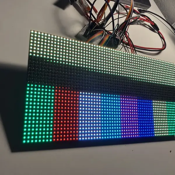 The panel with colour stripes on one half and a washed-out other half