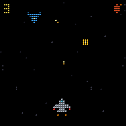 RAPTOR being played: a little jet shoots at waves of enemy planes